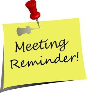 Meeting Reminder! Written on a PostIt note.