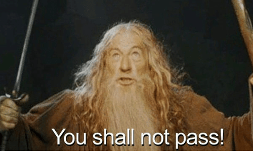 Gandalf from LOTR: You shall not pass!
