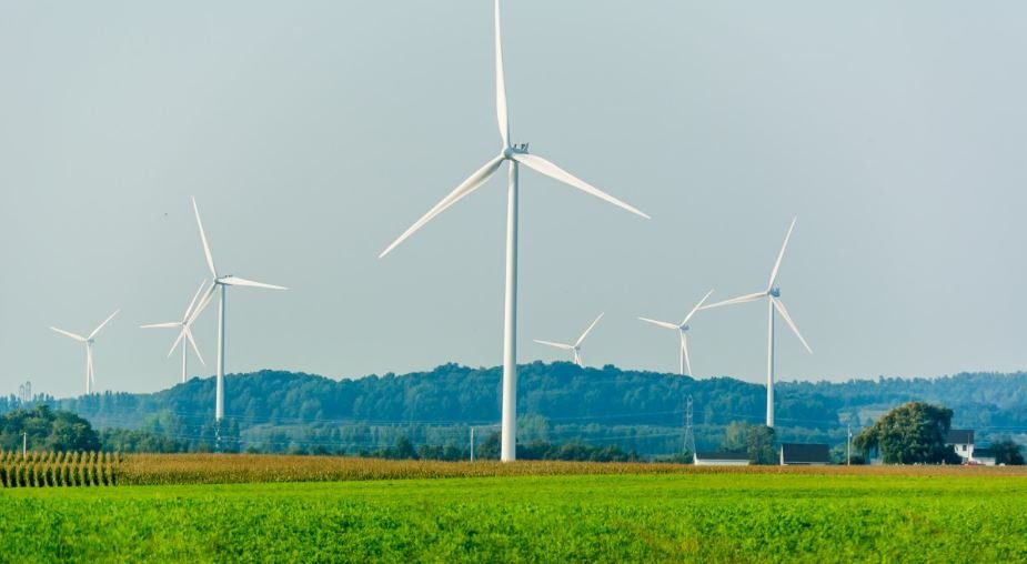 Clean Energy bill passes in House (photo of windmill farm).